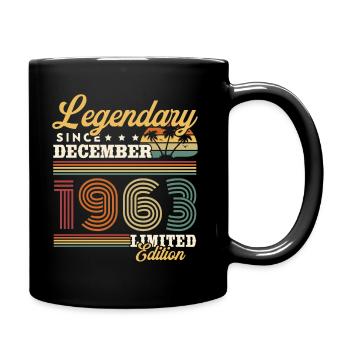 Legendär seit Dezember 1963 Vintage-Geschenk - Tasse einfarbig - Schwarz - Rechts