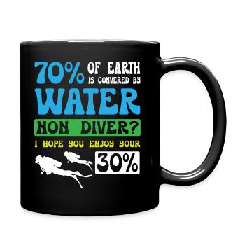 Enjoy Your Diving - Tasse einfarbig - Schwarz - Rechts