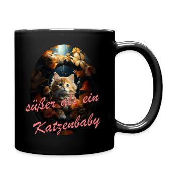 süßer als ein Katzenbaby - Tasse einfarbig - Schwarz - Rechts