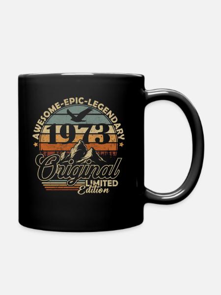 Original 1973 Vintage Retro Jubiläumsgeschenk - Tasse einfarbig - Schwarz