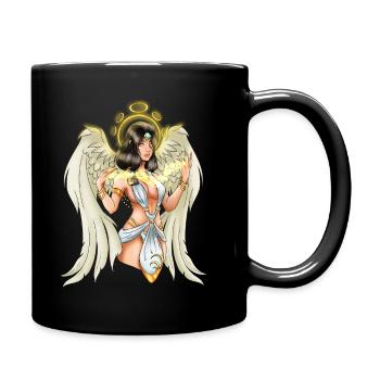 Engel Frau - Tasse einfarbig - Schwarz - Rechts