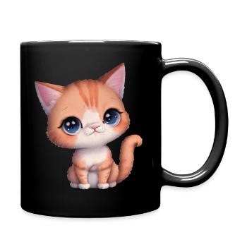 Kätzchen - Tasse einfarbig - Schwarz - Rechts
