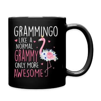 Flamingo Grammingo Like A Normal Grammy Floral - Full Colour Mug - black - Right