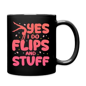 I Do Flips - Acrobatics Lover Gymnastics Funny - Full Colour Mug - black - Right