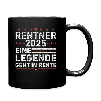 Rentner 2025 eine legende geht in rente - Tasse einfarbig - Schwarz - Rechts