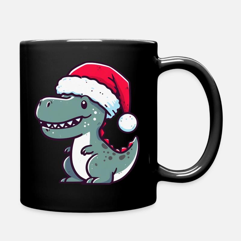 T-Rex Weihnachten - Tasse einfarbig - Schwarz