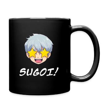 Visage d’anime étonné emoji sugoi ! - Chemise d’anime - Mug uni - noir - Droite