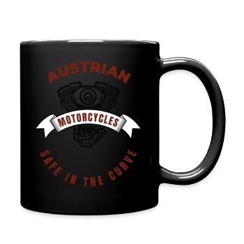 Sicher um die Kurve - Tasse einfarbig - Schwarz - Rechts