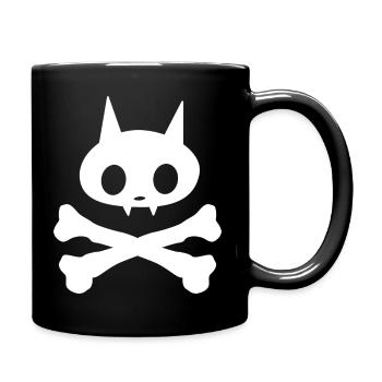 Skelett-Katze - Tasse einfarbig - Schwarz - Rechts
