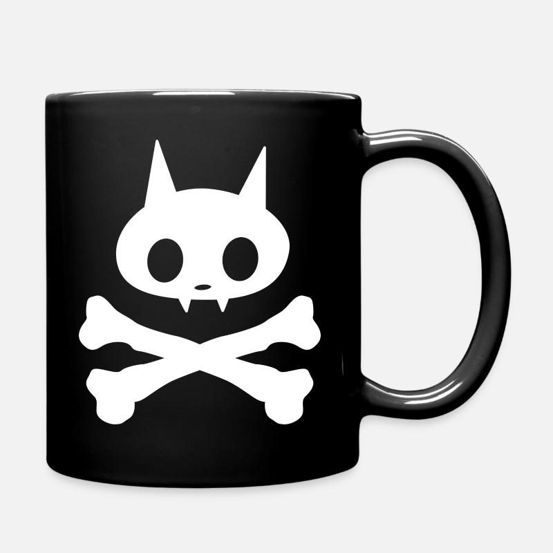 Skelett-Katze - Tasse einfarbig - Schwarz