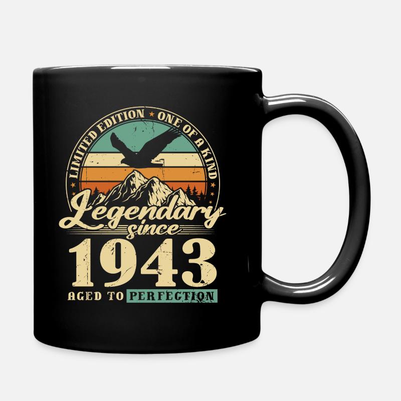Legendär seit 1943 Vintage Geburtstagsgeschenk - Tasse einfarbig - Schwarz