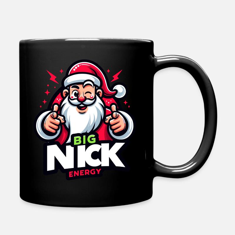Fröhlicher Santa - Tasse einfarbig - Schwarz