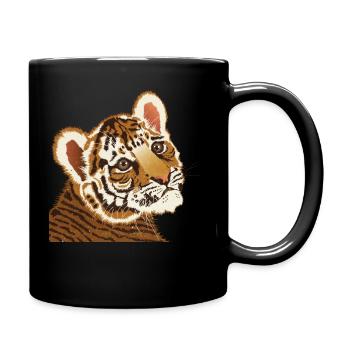 Tiger - Tasse einfarbig - Schwarz - Rechts