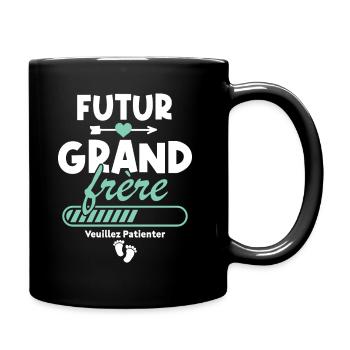 Futur grand frère veuillez patienter - Mug uni - noir - Droite