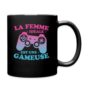 La femme idéale est une gameuse cadeau geek humour - Mug uni - noir - Droite