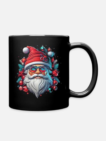 Weihnachtsmann - Tasse einfarbig - Schwarz