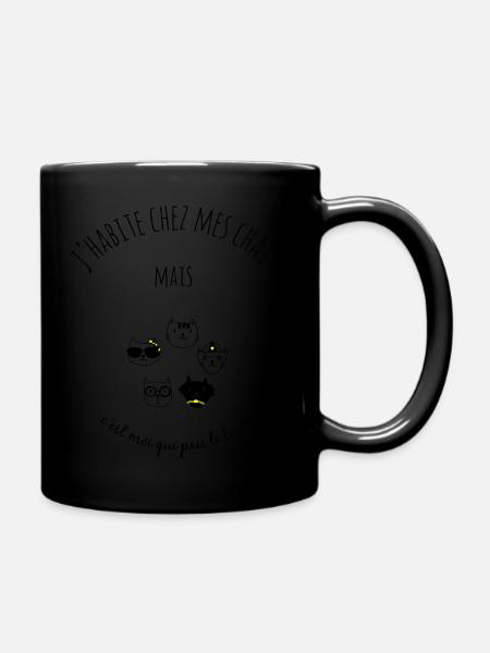 J'habite chez mes chats mais je paie le loyer - Mug uni - noir
