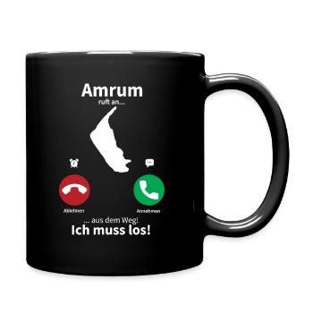 Amrum ruft an... - Tasse einfarbig - Schwarz - Rechts