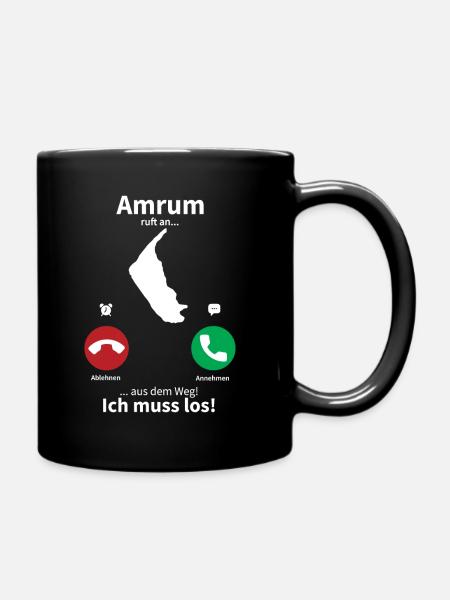 Amrum ruft an... - Tasse einfarbig - Schwarz