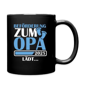 Beförderung zum Opa 2025 - Tasse einfarbig - Schwarz - Rechts