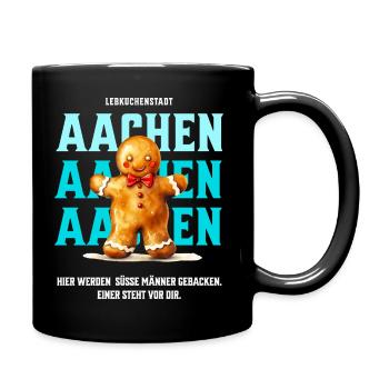 Aachen - Süsser Lebkuchen Mann - Tasse einfarbig - Schwarz - Rechts