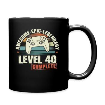 Level 40 Complete Geschenk zum 40. Geburtstag - Full Colour Mug - black - Right