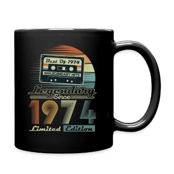 Legendary Since 1974 Vintage Birthday Gift - Full Colour Mug - black - Right
