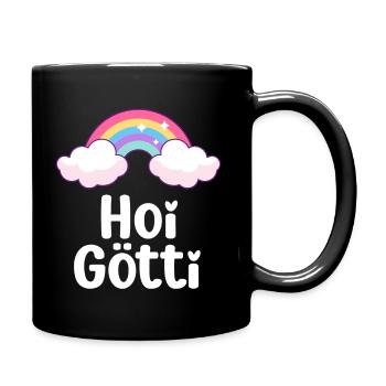 Hoi Götti hallo Onkel Patenonkel Schwangerschaft - Tasse einfarbig - Schwarz - Rechts