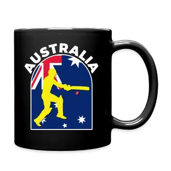 Australia Cricket Batsman Australia Flag - Full Colour Mug - black - Right