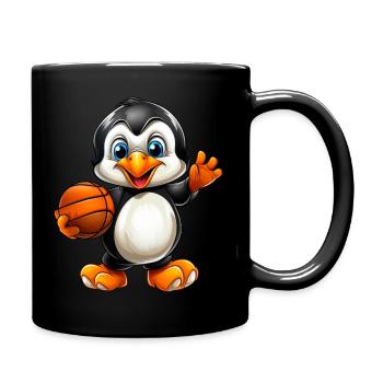 Little Basketball Penguin - Full Colour Mug - black - Right