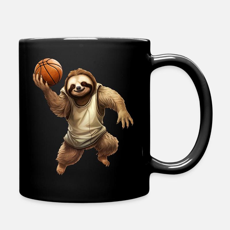 Faultier Basketballer - Tasse einfarbig - Schwarz