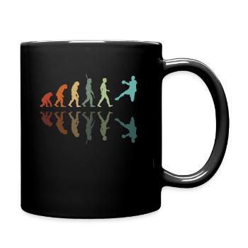 Handball-Evolution - Tasse einfarbig - Schwarz - Rechts