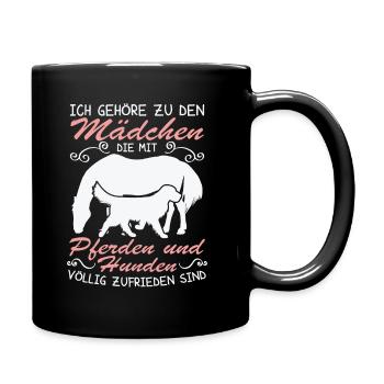 Hunden völlig zufrieden - Tasse einfarbig - Schwarz - Rechts