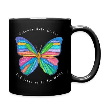 Stärken von Autisten - Erkenne Dein Licht! - Tasse einfarbig - Schwarz - Rechts