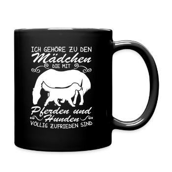 Hunden völlig zufrieden - Tasse einfarbig - Schwarz - Rechts