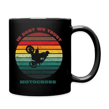 Vintage-Motocross im Staub, dem wir vertrauen - Tasse einfarbig - Schwarz - Rechts