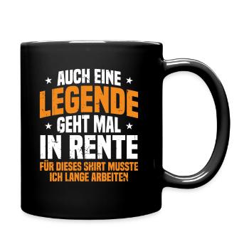Auch Eine Legende Geht Mal In Rente Geschenk Rente - Tasse einfarbig - Schwarz - Rechts