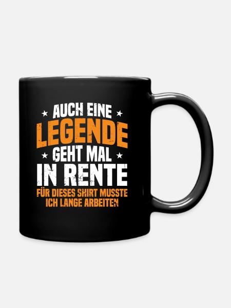 Auch Eine Legende Geht Mal In Rente Geschenk Rente - Tasse einfarbig - Schwarz