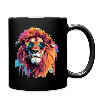 Toller Löwe - Tasse einfarbig - Schwarz - Rechts