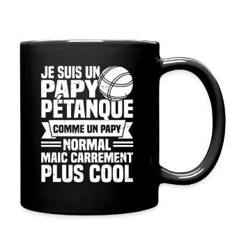 Ich bin ein Opa Petanque - Tasse einfarbig - Schwarz - Rechts