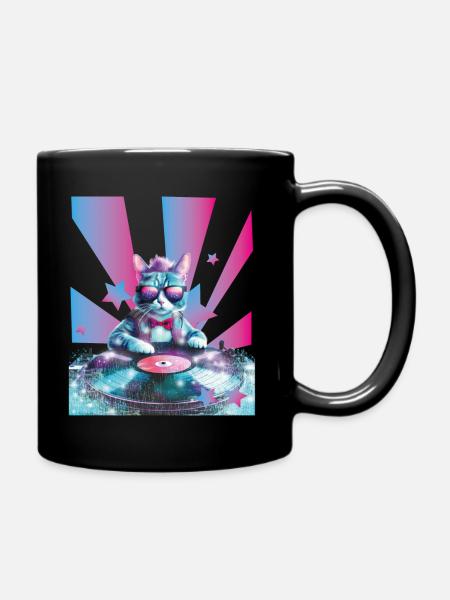 DJ Mix, Ai Katze - Tasse einfarbig - Schwarz