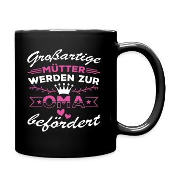 Großartige Mütter werden zur Oma befördert - Tasse einfarbig - Schwarz - Rechts
