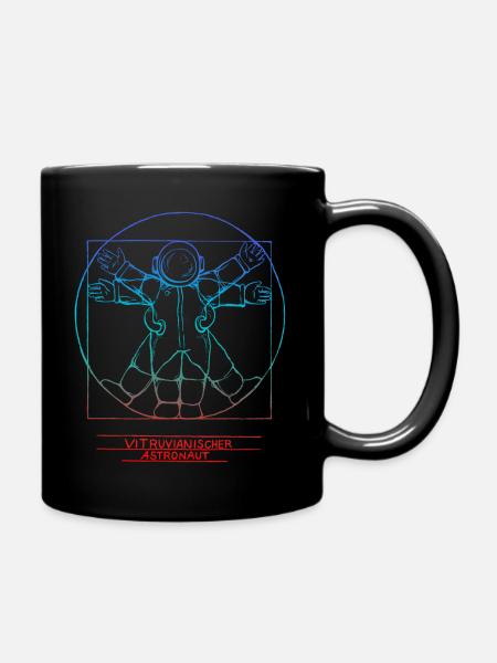 Vitruvian Astronaut Colorful - Full Colour Mug - black
