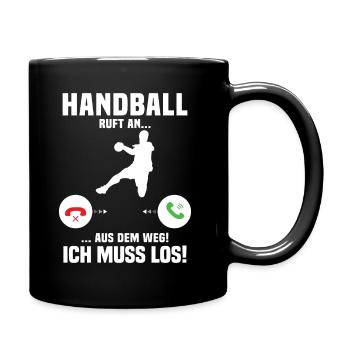 Handball Calls Me, Funny Gift Handball - Full Colour Mug - black - Right