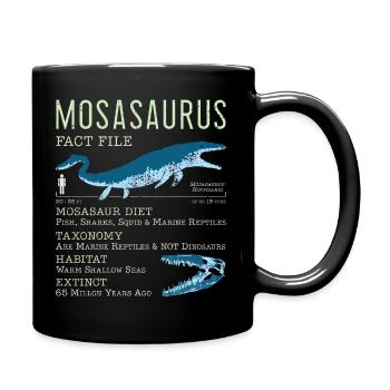 Mosasaurus Fakten - Tasse einfarbig - Schwarz - Rechts
