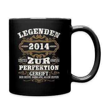 Legenden 2014 Jahrgang Geschenk Geburtstag - Tasse einfarbig - Schwarz - Rechts