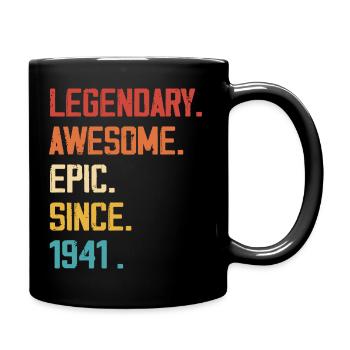 Episch und legendär. Geboren 1941: 83. Geburtstag - Tasse einfarbig - Schwarz - Rechts