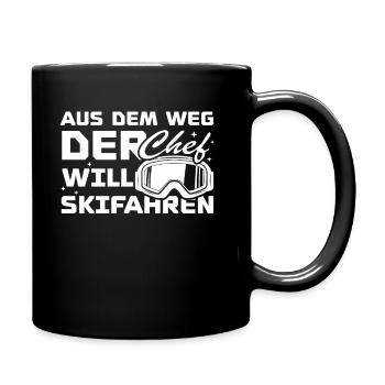 Aus dem weg der chef will skifahren - Tasse einfarbig - Schwarz - Rechts