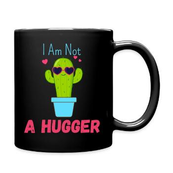 Ich bin kein Umarmer Hemd Lustiger Vintage Kaktus - Tasse einfarbig - Schwarz - Rechts