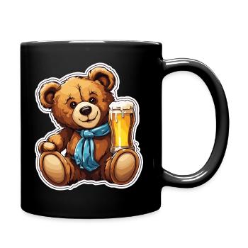 Teddybär / Kuscheltier / Stofftier / Geschenkidee - Tasse einfarbig - Schwarz - Rechts